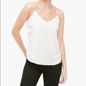 J. Crew Scalloped Cami Camisole Top, Off-white, size 8